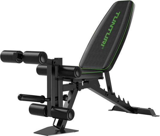 Tunturi ub60 halterbank verstelbaar - fitnessbank belastbaar tot 200kg - trainingsbank - buikspierbank legextension - incl. gratis fitness app