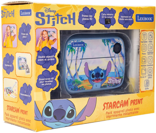 Lexibook disney stitch starcam® afdruk, camerapakket met instantprinter, sd-kaart en fotopersonalisatieset