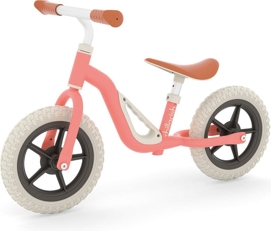 Chillafish loopfiets 2 jaar - lichtgewicht met verstelbaar zadel en stuur - roze - loopfiets voor jongens en meisjes tot 4 jaar met handvat om te dragen en anti lek banden - model charlie