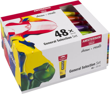 Bruynzeel amsterdam standard series acrylverf algemene selectie set 20ml, 48dlg.