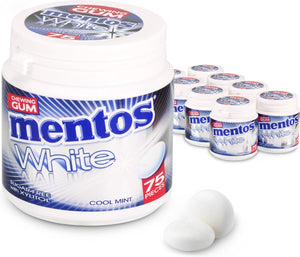 Mentos gum white cool mint - kauwgom - suikervrij - 8x75stuks