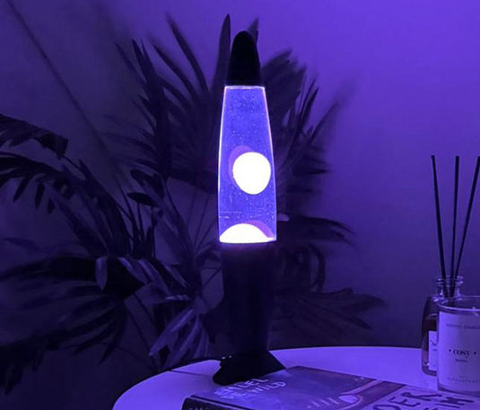 Merkloos sans marque lavalamp - multi-colour lava - zwarte basis - led verlichting - sfeerverlichting voor volwassenen en kinderen - nieuwe wintercollectie 2023 - 23w - 35 x 8.5cm