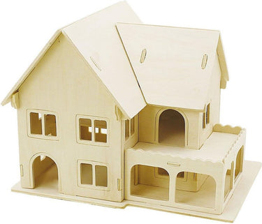 Http: www.cchobby.nl 3d-houten-constructie-set-huis-met-veranda-afm-22-5x16x17-5-1-stuk
