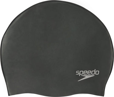 Speedo plain moulded silicone cap badmuts - zwart