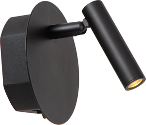 Lucide jolijn - oplaadbare bedlamp wandlamp - accu batterij - ø 10,2 cm - led - 1x2w 3000k - magnetisch - zwart