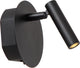 Lucide jolijn - oplaadbare bedlamp wandlamp - accu batterij - ø 10,2 cm - led - 1x2w 3000k - magnetisch - zwart