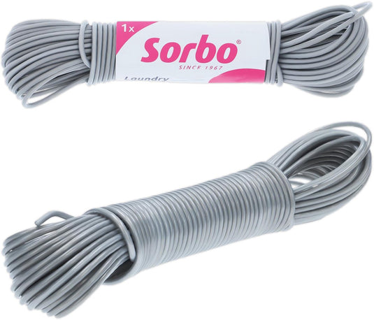 Sorbo waslijndraad met staalkern - waslijn 20 meter - kunststof - extra sterk voor binnen en buiten