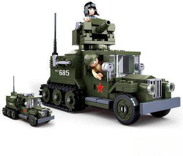 Sluban army wwii half-track 2-in-1 legervoertuig bouwspeelgoed – constructiespeelgoed modelbouw – bouwdoos met 243 bouwstenen – m38-b0685 vanaf 8 jaar