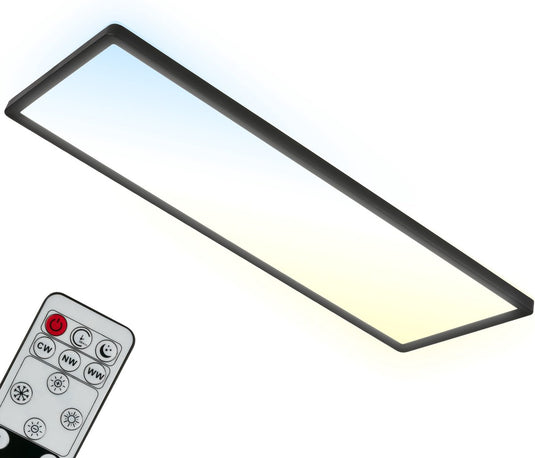 Briloner slim - led plafonniére - met afstandsbediening - dimbaar - 23w - 3000lm - zwart