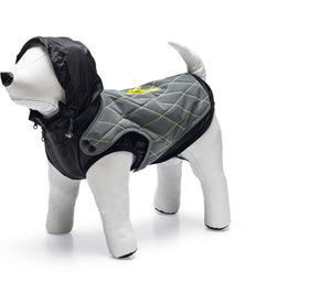 Beeztees safety gear allia – hondenjas – reflecterend – grijs – 62 cm - met capuchon 2 in 1 jas