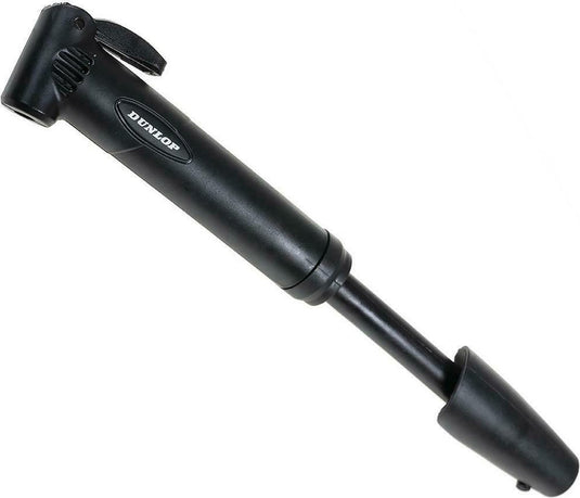 Dunlop mini fietspomp - compacte handpomp fiets - draagbare fietspomp met adapter - lichtgewicht fiets pomp voor onderweg - zwart