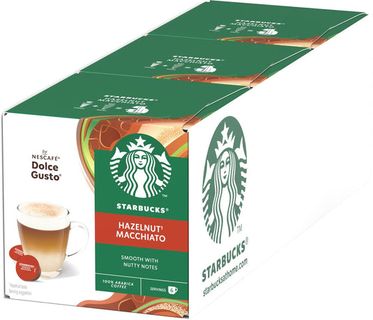 Starbucks by dolce gusto capsules hazelnut macchiato - 36 koffiecups voor 18 koppen koffie
