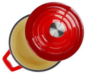 Alpina gietijzeren pan 14 cm - mini braadpan - casserole pan - ø14 cm - ovenbestendig - rood
