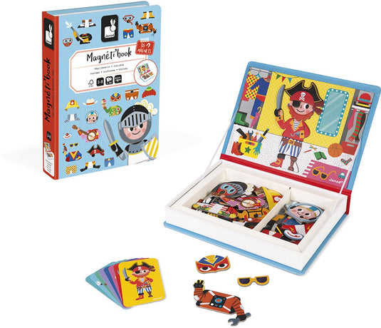 Janod - magnetibook - verkleedfeest jongens - magneetboek speelset