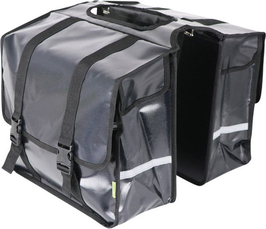 Dresco transporter dubbele fietstas 50 liter bisonyl zwart