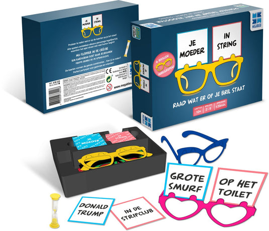Megableu je moeder in string - hilarisch partyspel - gezelschapsspel voor tieners en volwassenen – 2-6 spelers - met gekke brillen