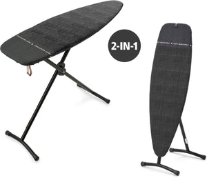 Brabantia strijkplank en stoombord d - 2 in 1 - geschikt voor strijken en stomen - 135x45 cm - denim black