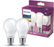 Philips led lamp - standaard lampvorm met e27 fitting - warmwit licht: 2700k - 75w - mat glas - 2-pack