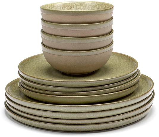 Serax - sergio herman surface - serviesset - camogroen - 24 ø - 12 stuks