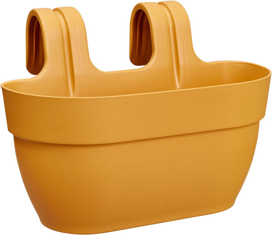 Elho vibia campana easy hanger m 36 - balkonbak met ophanghaken - 100% gerecycled plastic - ø 36.0 x h 26.5 cm - honinggeel