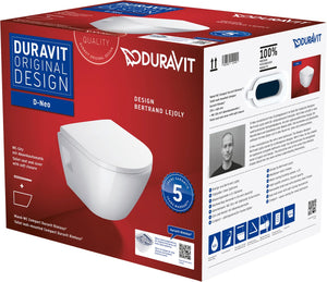Duravit d-neo wandclosetpack - met wandcloset - compact - diepspoel - rimless - 37x48x40cm - met closetzitting m dekse - wit hoogglans