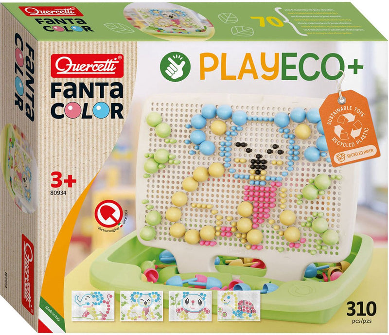 Load image into Gallery viewer, Quercetti play eco+ fantacolor insteek mozaïek (310-delig)

