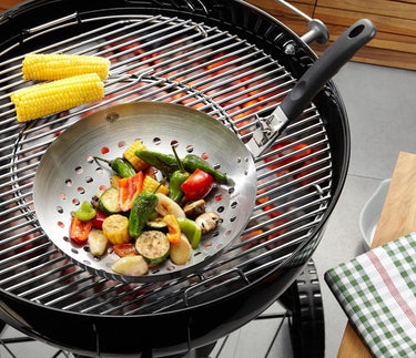Gefu bbq wok - geperforeerde grillwok - rvs barbecuepan - ø 30 cm