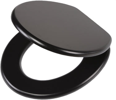 Tiger leatherlook - wc bril - toiletbril met deksel - mdf - zwart