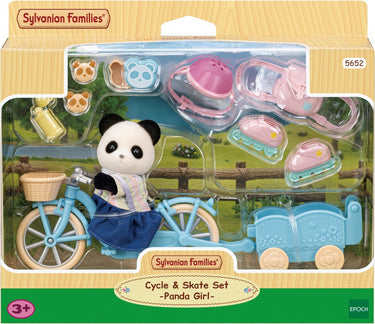 Sylvanian families 5652 fiets rolschaatsset meisje panda