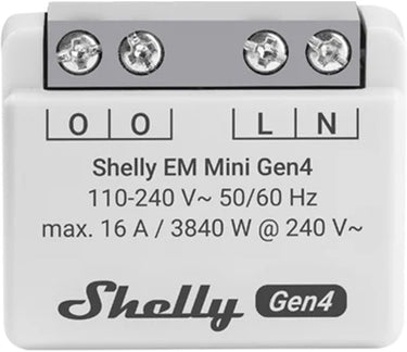 Shelly em mini gen4 - compacte energiemeter 16a - wi-fi, bluetooth en zigbee