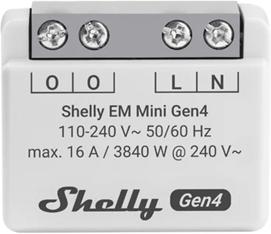 Shelly em mini gen4 - compacte energiemeter 16a - wi-fi, bluetooth en zigbee