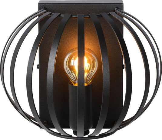 Lucide manuela - wandlamp - 1xe14 - zwart