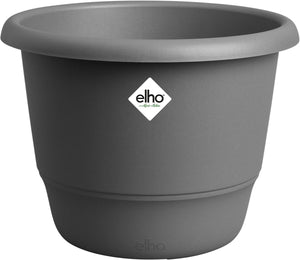 Elho amiga rond 25 - bloempot voor binnen buiten - 100% gerecycled plastic - ø 24.5 x h 18.5 cm - antraciet