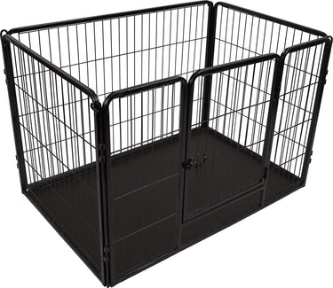 Flamingo hondenren – puppyren – hondenkennel – hondenbench – kazan zwart m – 109x72x72cm – metaal met epoxy coating – schuifslot – uitneembare lade – voor kleine en middelgrote honden – binnen