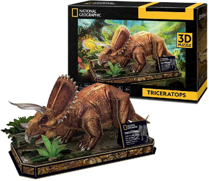 Load image into Gallery viewer, Cubic fun 3d-puzzel triceratops – houten bouwpakket

