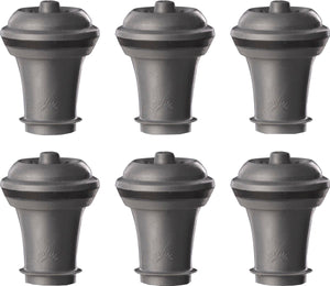 Vacuvin vacu vin wijnstoppers set van 6 – reserve afsluitdoppen voor wine saver – herbruikbaar – grijs