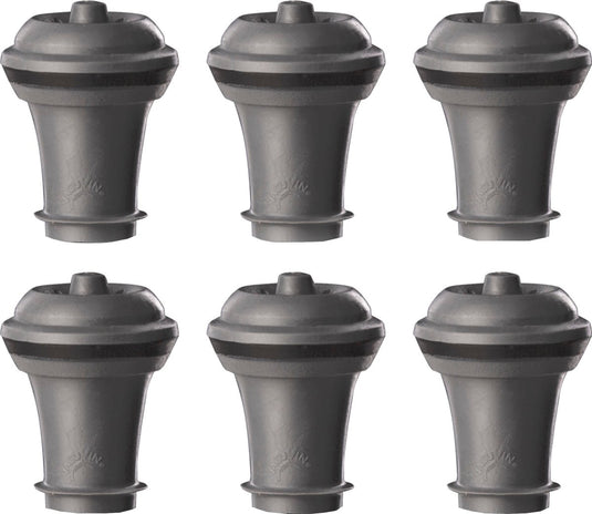 Vacuvin vacu vin wijnstoppers set van 6 – reserve afsluitdoppen voor wine saver – herbruikbaar – grijs