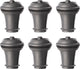 Vacuvin vacu vin wijnstoppers set van 6 – reserve afsluitdoppen voor wine saver – herbruikbaar – grijs