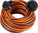 Q-link verlengsnoer met sluitsysteem - verlengkabel met randaarde - h05vvf - 3 x 1.5 mmâ² - 15 meter - zwart oranje