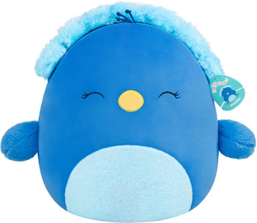 Squishmallows - large plush 40cm priscilla - blue peacock w closed eyes and fuzzy belly