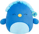 Squishmallows - large plush 40cm priscilla - blue peacock w closed eyes and fuzzy belly