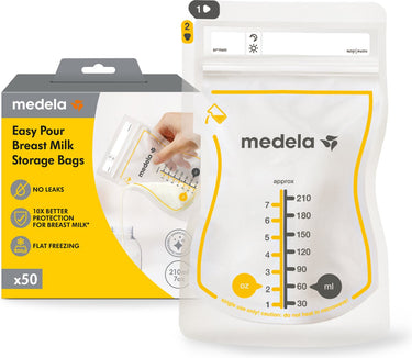 Medela moedermelk bewaarzakjes – 50 stuks – lekvrij – met dubbele sluiting en schenktuit – bpa‑vrij en recyclebaar
