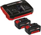 Einhell 18 v 4.0 ah power x-change starter kit - 2x 4.0 ah accu en duo-lader - universeel voor alle power x-change machines