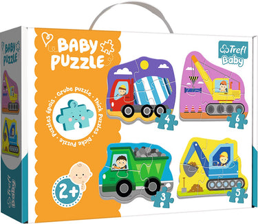 Trefl - baby puzzel - voertuigen op de bouwplaats - 18 stukken - grote delen
