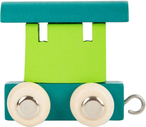 Small foot - houten lettertrein wagon groen