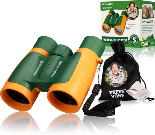 Freek vonk x bresser verrekijker 3x30 - voor kinderen - licht en compact - met tasje
