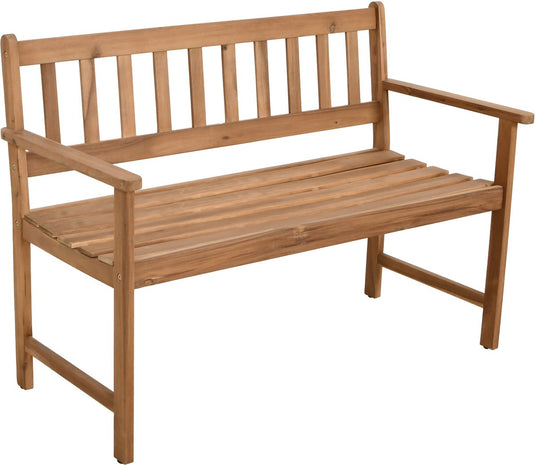 Mano leisure mano - tuinbank 122 cm – fsc 100% acaciahout – 2-zits – natuurlijk geolied – houten buitenbank