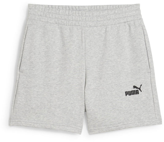Puma ess small no. 1 logo 5'' high-waist shorts tr dames broek - light gray heather