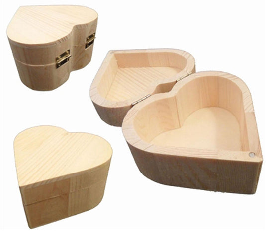 Playwood houten kistje hartvorm, 10cm