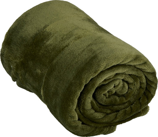 Arti casa fleece deken 150 x 200 cm - plaid deken voor op de bank, bed of buiten - woondecoratie woonkamer en slaapkamer - super zacht materiaal - groen